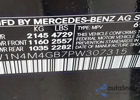 2023 Mercedes-Benz Glb 250 z USA, uszkodzony, nr VIN W1N4M4GB7PW307315